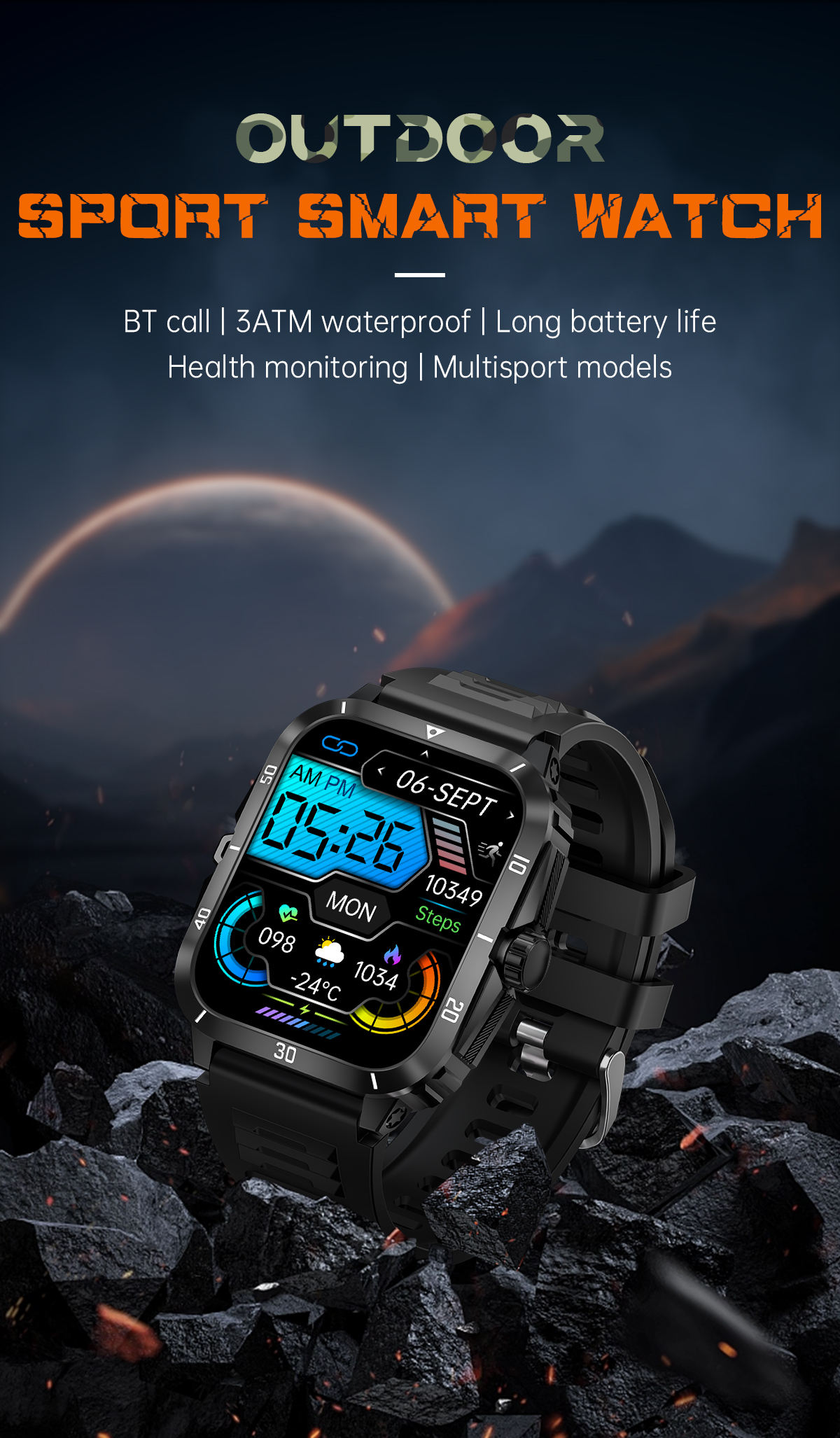 その他 Smart Watch KT71 Smartwatch - Versatile Fitness Tracker with IP68 Waterproof