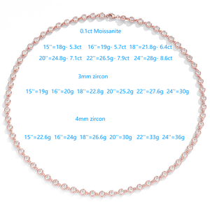 팩토리 주얼리 고급 S925 실버 3mm 4mm 버블 랩 다이아몬드 지르콘 또는 모이사나이트 테니스 체인 목걸이 (여성용) - Product Image 6