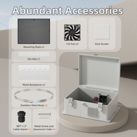 Boîte de jonction électrique extérieure blanche 16x11x6 en plastique étanche, boîte extérieure Wifi avec ventilateur et écran anti-poussière