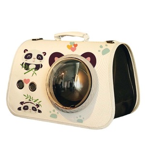 Convenient Foldable Pet Bag with Breathable Transparent Space Cover New Crossbody PU Handbag for <b>Cats</b> Pet Carriers - Product Image 5