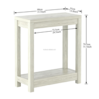 Table console d'entrée en bois moderne, petite, épaisse, étroite, avec rangement pour la maison, l'hôtel, le salon