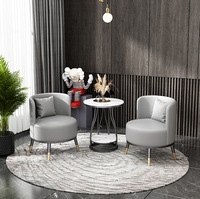 Chaise en cuir de loisir moderne petite table ensemble meubles de maison en métal durable pour chambre à coucher salon balcon hôtel café application