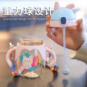 Gobelet à bec pour bébé avec poignées, design de dessin animé, sans BPA, en matériau PP, pour enfants de 1 à 2 ans, pour boire de l'eau ou du lait - Product Image 3