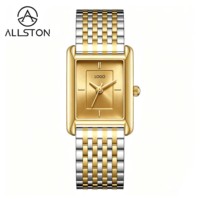 Jam Tangan Wanita Stainless Steel Dial Kecil Persegi Modular Italia Gaya Mewah Sederhana, Ringan, Serbaguna, dan Elegan dengan Mesin Quartz