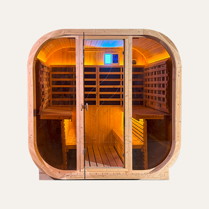 Hachillspa 4 persone cubo all'aperto Sauna a infrarossi sala carbonizzato abete rosso illuminazione a LED porta di casa Spa riscaldamento elettrico in carbonio - Product Image 2