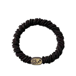 Élastique à cheveux torsadé Lucky Zodiac en nylon, pour queue de cheval haute, couleurs beige, brun clair, brun foncé, noir, accessoire de coiffure décontracté - Product Image 5