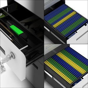 Cassettiera <span class=keywords><strong>Mobile</strong></span> Anti-Ribaltamento Impermeabile Resistente all'Umidità con Bordi Arrotondati in Metallo con 3 Cassetti - Product Image 2