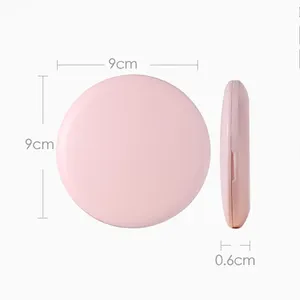 Gmgaic Portable Round Cosmetic Makeup Mirrors With Led Light Touch Screen Cute Cosmetic Mirror Hand Held Vanity Table
