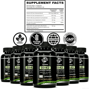Complément Alimentaire en Gros OEM de Fabrication Chinoise : <span class=keywords><strong>Magnésium</strong></span>, <span class=keywords><strong>B6</strong></span>, Zinc, Quercétine, Vitamine D3 5000 UI, Vitamine K2 en Capsules pour l'Énergie et la Santé Immunitaire des Adultes - Product Image 2