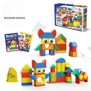 Brinquedo educacional montessori, brinquedos de blocos de construção magnéticos geométricos