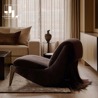 Fauteuil d'appoint de style moderne pour salon de villa, design queue de cheval, fauteuil de détente pour chambre d'hôtel, canapé individuel de luxe, mobilier
