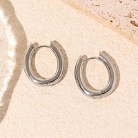 Boucles d'oreilles créoles géométriques en forme de U en acier inoxydable plaqué or 18 carats, étanches, inaltérables, hypoallergéniques Kaishee OEM ODM Vente en gros