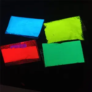 紫外線下でのUV蛍光顔料粉末の色の変化