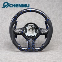 Volant en fibre de carbone bleue forgé en forme de D pour BMW Série F F25 F36 F01 F02 F22 F06 F10 F11 F12 F20 F22 F28 F30 F80 F18