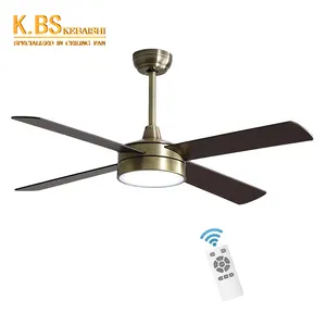 Decoration Indoor 52Inch 4 blades led Ceiling Fan With remote control ceiling fan Light lamp