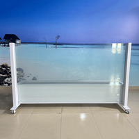 Rampe en verre rétractable universelle avec jardinière intégrée, transparente, large vue, résistante aux intempéries, réglable