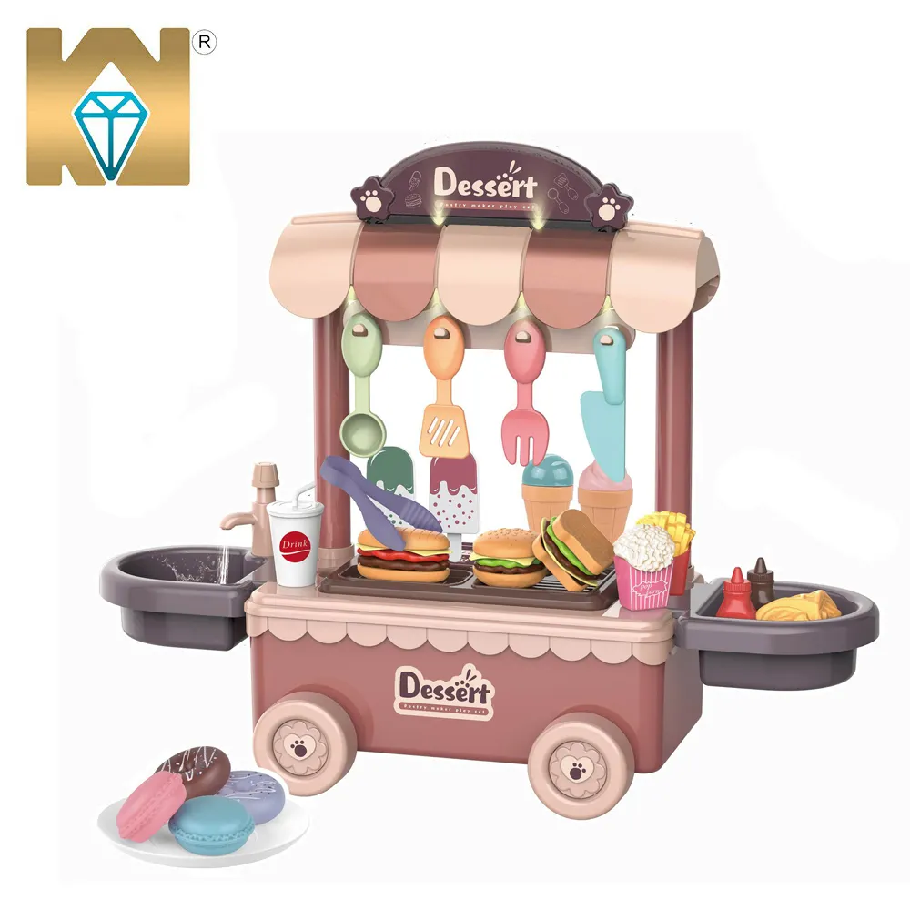 KUNYANG खिलौने गर्म बेच रसोई सेट फास्ट फूड खिलौना हैमबर्गर बच्चे खाना पकाने खिलौने बच्चों के लिए