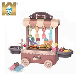 Kunyang Speelgoed Hot Selling Keuken Set Fast Food Speelgoed Hamburger Baby Koken Speelgoed Voor Kids