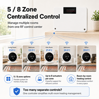 Boîtier de contrôle RF sans fil à 8 boucles pour actuateurs thermiques NC NO, thermostat de chaudière électrique RF pour système de chauffage au sol
