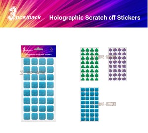 Étiquettes adhésives à gratter RTS pour emballage, autocollants holographiques circulaires personnalisés à gratter en rouleau/feuilles pour cartes-cadeaux DIY - Product Image 5