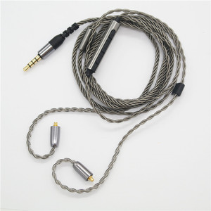 Cable de auriculares MMCX chapado en plata, conector de 3,5mm con micrófono para Shure SE535 SE846 - Product Image 1
