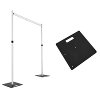 Kit de Soporte Ajustable para Telón de Fondo de Boda 20x14FT con Arco para Fiestas y Bodas, Base Metálica Reforzada