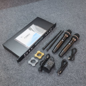Professional Dual Channel Wireless <b>Dynamic</b> Microphone System Cardioid Handheld XLR Connector Metal Body Lithium Battery - Product Image 6