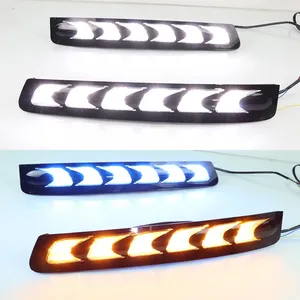 Lampu mobil LED, 1 Set DRL untuk Toyota MARK X REIZ 2004 2005 2006 2007 2008 2009 LED DRL siang hari lampu kabut lampu sein