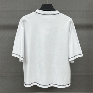 เสื้อยืดดีไซน์เนอร์พรีเมียมเนื้อผ้าหนา ปักลาย ทรงหลวม ไหล่ตก คอกลม ผ้าฝ้าย ทรงบ็อกซี่ ตัดสั้น สำหรับผู้ชาย - Product Image 2