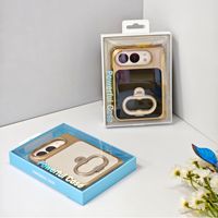 Boîte d'emballage pliable pour smartphone en gros, boîte en papier avec fenêtre transparente en plastique et trou de suspension pour étui de protection de téléphone