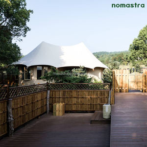 Индивидуальная стальная каркасная курортная палатка с алюминиевыми раздвижными окнами для прибрежных эко-лоджей на заказ роскошная палатка с двумя спальнями вилла - Product Image 2