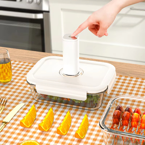 Contenitori per alimenti in vetro con coperchi, contenitori per pranzo in vetro ermetico con pompa a vuoto, microonde, forno, lavabili in lavastoviglie - Product Image 1