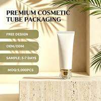 Tube souple D40 de 80 ml et 150 ml pour nettoyant visage et crème pour les mains, avec couvercle acrylique facetté, vente en gros, fabricant de marque privée, OEM, ODM en vrac
