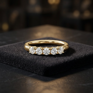 Anillo de compromiso con diamante cultivado en laboratorio, corte brillante, para mujer, banda clásica de eternidad para aniversario, oro de 10K, 14K, 18K, plata 925, 935 - Product Image 1