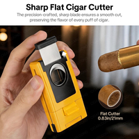 Briquet à cigare coupe-vent CIGARLOONG, briquet tout-en-un à flamme jet, double flamme, briquet portable pour cigare, cadeau