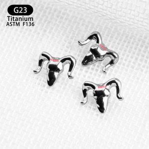 Boucles d'oreilles clous en titane G23 ASTM F136, bijoux de piercing unisexe tendance - Product Image 1