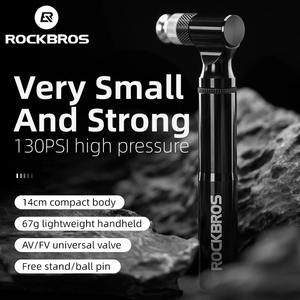 <span class=keywords><strong>ROCKBROS</strong></span> मिनी 130PSI एल्यूमीनियम मिश्र धातु साइकिल पंप ए वी/FV अल्ट्रालाइट आउटडोर साइकल चलाना पोर्टेबल एयर पंप बाइक <span class=keywords><strong>Inflator</strong></span> - Product Image 2