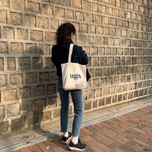 Bolso de Hombro con Forro de Lona 2024 Nuevo Estilo Ins con Letras, Bolso de Moda Japonesa para Mujer, Bolso Cruzado de Lona para Estudiantes, Bolso de Lona de Moda - Product Image 6