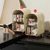 Organisateur de tiroir multicouche en plastique transparent, boîte de rangement de bureau minimaliste japonaise pour sachets de thé, maquillage et articles ménagers divers