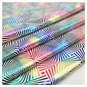 foliendruck 260 t polyester pongee stoff regenbogen farbe geometrische figur bedruckter stoff für kleidungsstücke
