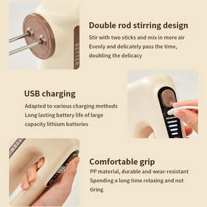 Espumador de Leche Eléctrico Inalámbrico, Batidor de Mano de Alta Velocidad, Mezclador de Bebidas, Varilla para Espumar Café, Configuración de Licuadora - Product Image 5