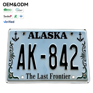 Placa de Matrícula Personalizada de Aluminio de <span class=keywords><strong>Alaska</strong></span>, la Última Frontiera, con Diseño de Ancla para el Mercado Estadounidense - Product Image 1