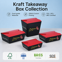 Boîte à lunch jetable pliable en carton kraft pour la vente en gros aux restaurants et la livraison à emporter – Prise en charge des commandes en gros