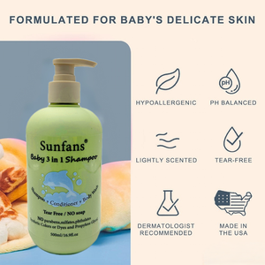 Sunfans <span class=keywords><strong>Baby</strong></span> 3-en-1 Formule Bio à la Lavande à Capacité Personnalisable Douce pour Enfants Anti-Frisottis Sans Larmes Hydratante Nourrissante - Product Image 3