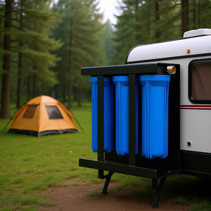 Sistema de Filtración de Agua para RV de Triple Núcleo, 3 Etapas, con Base, para Campistas, Filtro de Agua para Exteriores que Elimina Sedimentos - Product Image 2