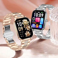 Reloj Inteligente HD AK108 para Mujer con Correa de Acero Inoxidable, Llamadas por Bluetooth, Pantalla Grande HD de 1.82" 320*382, SPO2, Smartwatch 2026