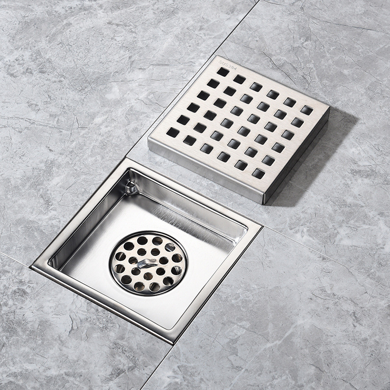 stainless steel floor drain with grid drain cover