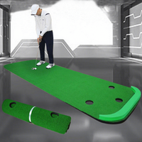 Tapis de putting de golf populaire, mini-green de golf simulé avec bordure, portable pour la pratique au bureau et en extérieur