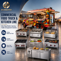Solution tout-en-un pour équipement de cuisine de food truck, équipement de restauration en acier inoxydable pour remorque alimentaire mobile