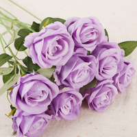 Fleurs Artificielles en Velours Roses Simples en Gros Usine Rouges Blanches Bleues Roses Noires Violettes Personnalisées Fleurs Décoratives